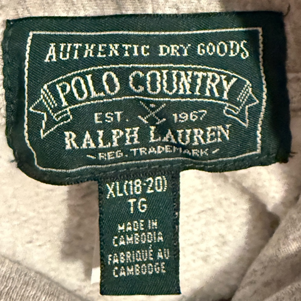 Ralph Lauren Polo Country Boy’s Grey Graphic Polo Bear W/ Truck Hoodie, size XL - Picture 11 of 14